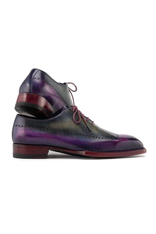 Paul Parkman Men's Handmade Shoes Hand-Painted Leather Goodyear Welted Wingtip Oxfords (PM6445)