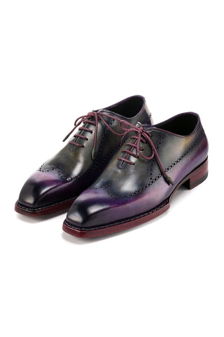 Paul Parkman Men's Handmade Shoes Hand-Painted Leather Goodyear Welted Wingtip Oxfords (PM6445)