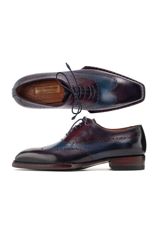 Paul Parkman Men's Handmade Shoes Hand-Painted Leather Goodyear Welted Wingtip Oxfords (PM6445)