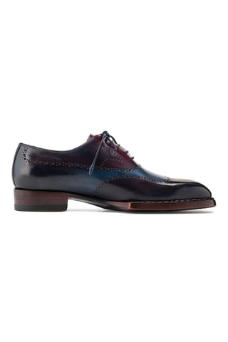Paul Parkman Men's Handmade Shoes Hand-Painted Leather Goodyear Welted Wingtip Oxfords (PM6445)