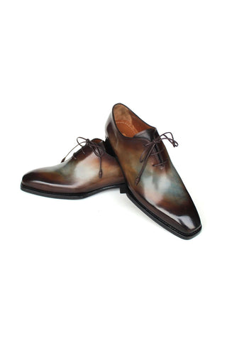 Paul Parkman Men's Handmade Shoes Patina Calf-Skin Leather Wholecut Oxford (PM6469)-AmbrogioShoes