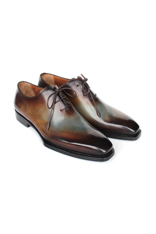 Paul Parkman Men's Handmade Shoes Patina Calf-Skin Leather Wholecut Oxford (PM6469)-AmbrogioShoes