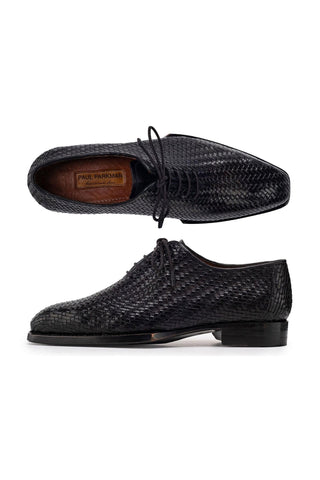 Paul Parkman Men's Handmade Shoes Woven Leather Oxfords (PM6453)