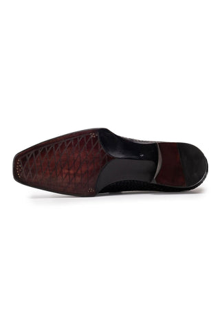 Paul Parkman Men's Handmade Shoes Woven Leather Oxfords (PM6453)