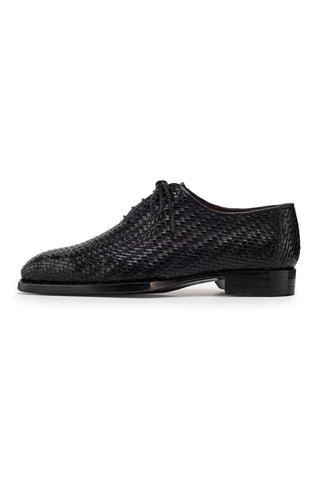 Paul Parkman Men's Handmade Shoes Woven Leather Oxfords (PM6453)