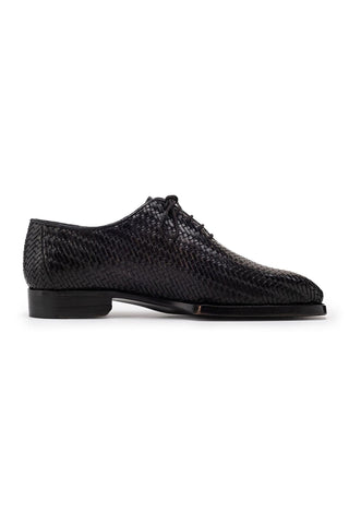 Paul Parkman Men's Handmade Shoes Woven Leather Oxfords (PM6453)