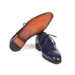 Paul Parkman Men's Navy Calf-Skin Leather Medallion Toe Derby Oxfords 57RG27 (PM6135)-AmbrogioShoes