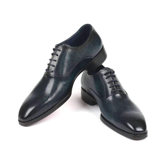 Paul Parkman Men's Navy Calf-Skin Leather Plain Toe Oxfords 5523-NVY (PM6137)-AmbrogioShoes