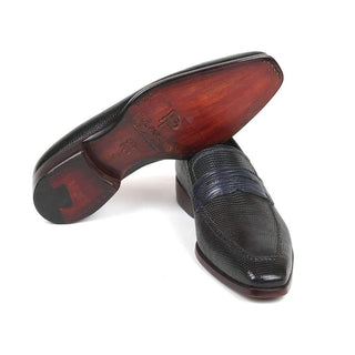 Paul Parkman Men's Navy Iguana Penny Loafers 603ZK91 (PM6104)-AmbrogioShoes
