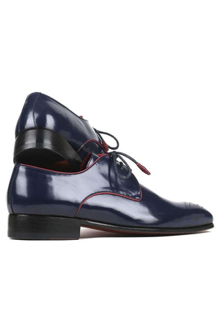 Paul Parkman Men's Navy Leather Medallion Toe Derby 57RG27 (PM6135)