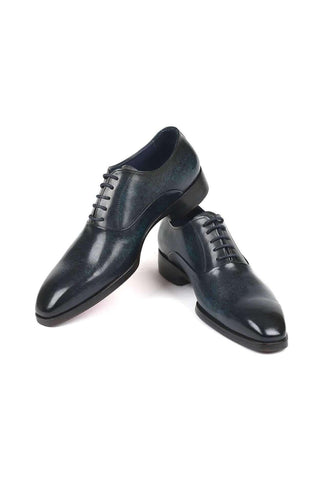 Paul Parkman Men's Navy Leather Plain Toe Oxfords 5523-NVY (PM6137)
