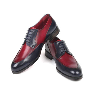 Paul Parkman Men's Navy and Burgundy Calf-Skin Leather Derby Oxfords 993-BDNV (PM6127)-AmbrogioShoes