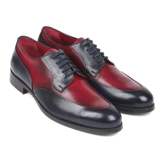 Paul Parkman Men's Navy and Burgundy Calf-Skin Leather Derby Oxfords 993-BDNV (PM6127)-AmbrogioShoes