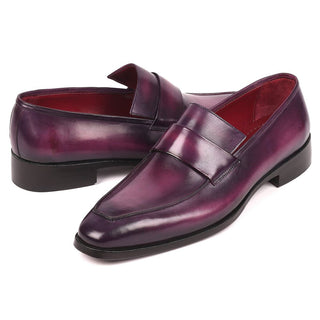 Paul Parkman Men's Purple Calf-Skin Leather Slip-On Loafers 93PR814 (PM6156)-AmbrogioShoes