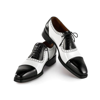 Paul Parkman Men's Shoes Calf-Skin Leather Cap-Toe Oxfords (PM6436)-AmbrogioShoes