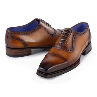 Paul Parkman Men's Shoes Calf-Skin Leather Cap-Toe Oxfords (PM6436)-AmbrogioShoes