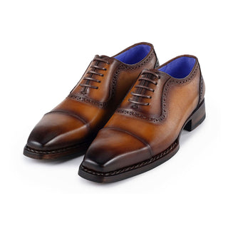 Paul Parkman Men's Shoes Calf-Skin Leather Cap-Toe Oxfords (PM6436)-AmbrogioShoes