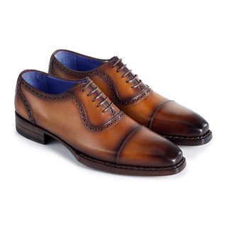 Paul Parkman Men's Shoes Calf-Skin Leather Cap-Toe Oxfords (PM6436)-AmbrogioShoes