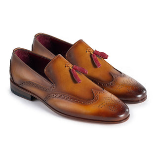 Paul Parkman Men's Shoes Calf-Skin Leather Wingtip Tassels Loafers (PM6435)-AmbrogioShoes