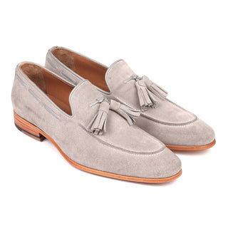 Paul Parkman Men's Shoes Gray Suede Leather Tassels Loafers GRY32FG (PM6209)-AmbrogioShoes