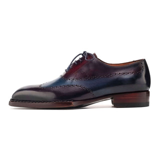Paul Parkman Men's Shoes Hand-Painted Leather Goodyear Welted Wingtip Oxfords (PM6445)-AmbrogioShoes