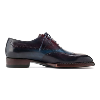 Paul Parkman Men's Shoes Hand-Painted Leather Goodyear Welted Wingtip Oxfords (PM6445)-AmbrogioShoes