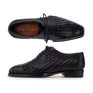 Paul Parkman Men's Shoes Woven Leather Oxfords (PM6453)-AmbrogioShoes