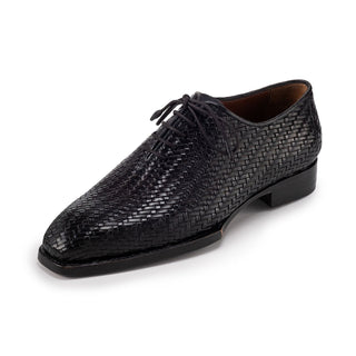 Paul Parkman Men's Shoes Woven Leather Oxfords (PM6453)-AmbrogioShoes