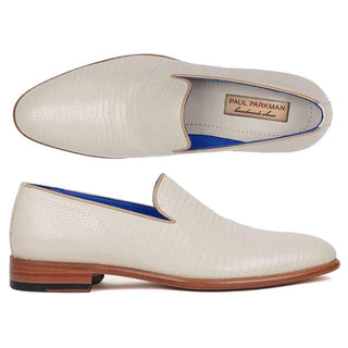 Paul Parkman Men's White Cream Iguana Loafers 391CR73 (PM6109)-AmbrogioShoes