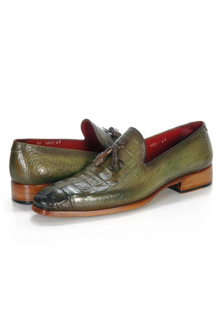 Paul Parkman PP2281 Crocodile Embossed Leather Tassel Loafer (PM6480)