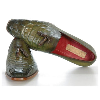 Paul Parkman PP2281 Men's Shoes Crocodile Print Leather Tassel Loafer (PM6480)-AmbrogioShoes