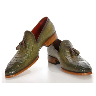 Paul Parkman PP2281 Men's Shoes Crocodile Print Leather Tassel Loafer (PM6480)-AmbrogioShoes