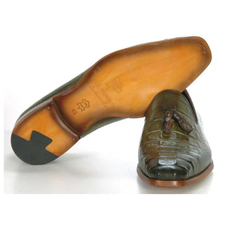 Paul Parkman PP2281 Men's Shoes Crocodile Print Leather Tassel Loafer (PM6480)-AmbrogioShoes