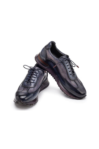 Paul Parkman Patina Leather Casual Sneakers (PM6444)-AmbrogioShoes