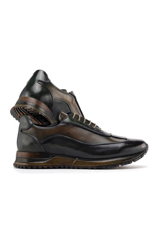 Paul Parkman Patina Leather Casual Sneakers (PM6444)-AmbrogioShoes