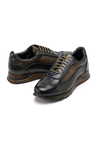 Paul Parkman Patina Leather Casual Sneakers (PM6444)-AmbrogioShoes