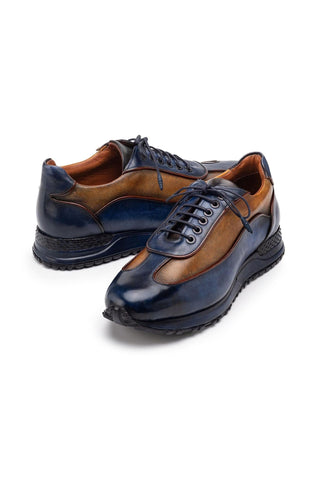 Paul Parkman Patina Leather Casual Sneakers (PM6444)-AmbrogioShoes