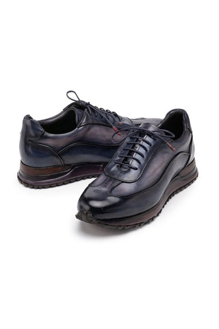 Paul Parkman Patina Leather Casual Sneakers (PM6444)-AmbrogioShoes