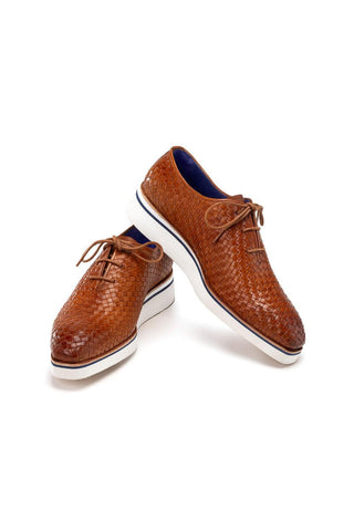 Paul Parkman Woven Calf-Skin Leather Casual Oxford (PM6467)