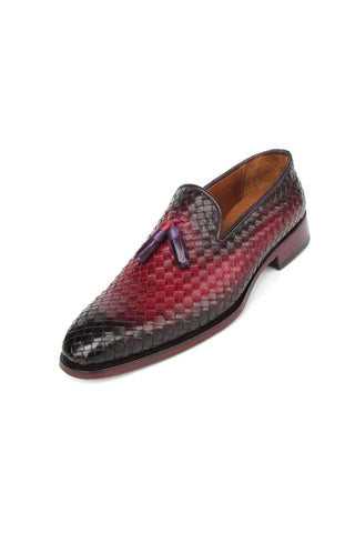 Paul Parkman Woven Calf-Skin Leather Tassel Loafers (PM5808)-AmbrogioShoes
