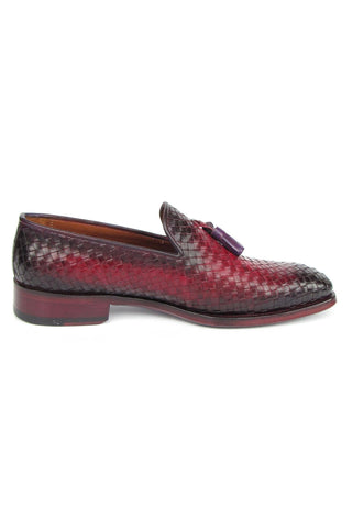 Paul Parkman Woven Calf-Skin Leather Tassel Loafers (PM5808)-AmbrogioShoes