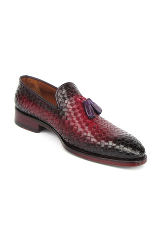 Paul Parkman Woven Calf-Skin Leather Tassel Loafers (PM5808)-AmbrogioShoes
