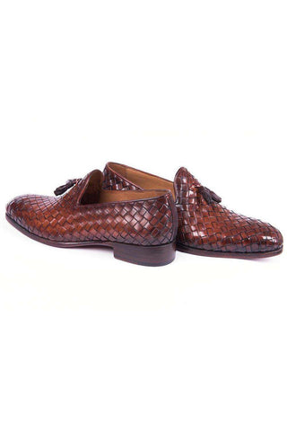 Paul Parkman Woven Calf-Skin Leather Tassel Loafers (PM5808)-AmbrogioShoes