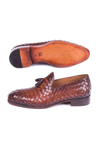 Paul Parkman Woven Calf-Skin Leather Tassel Loafers (PM5808)-AmbrogioShoes