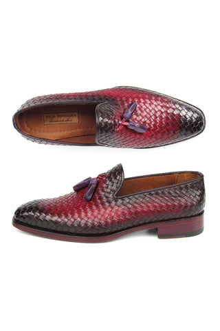Paul Parkman Woven Calf-Skin Leather Tassel Loafers (PM5808)-AmbrogioShoes