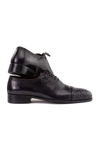 Paul Parkman Woven & Leather Cap-Toe Oxford (PM6468)