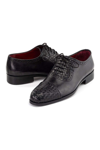 Paul Parkman Woven & Leather Cap-Toe Oxford (PM6468)