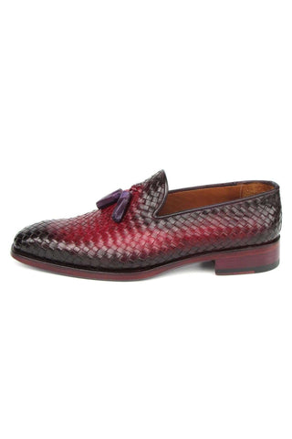 Paul Parkman Woven Leather Tassel Loafers (PM5808)