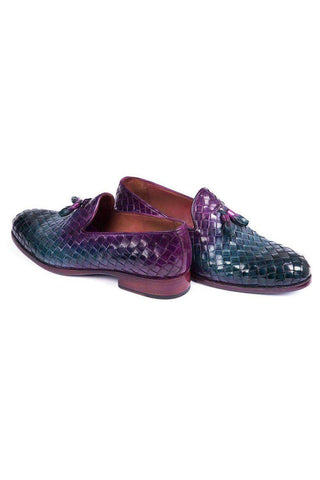 Paul Parkman Woven Leather Tassel Loafers (PM5808)