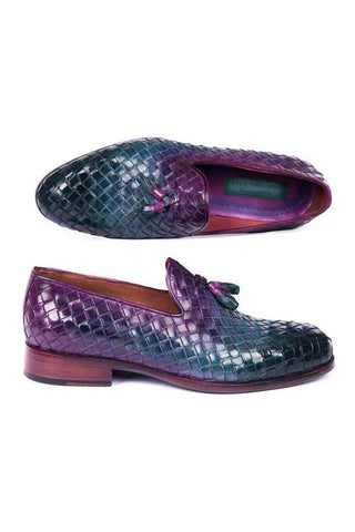 Paul Parkman Woven Leather Tassel Loafers (PM5808)